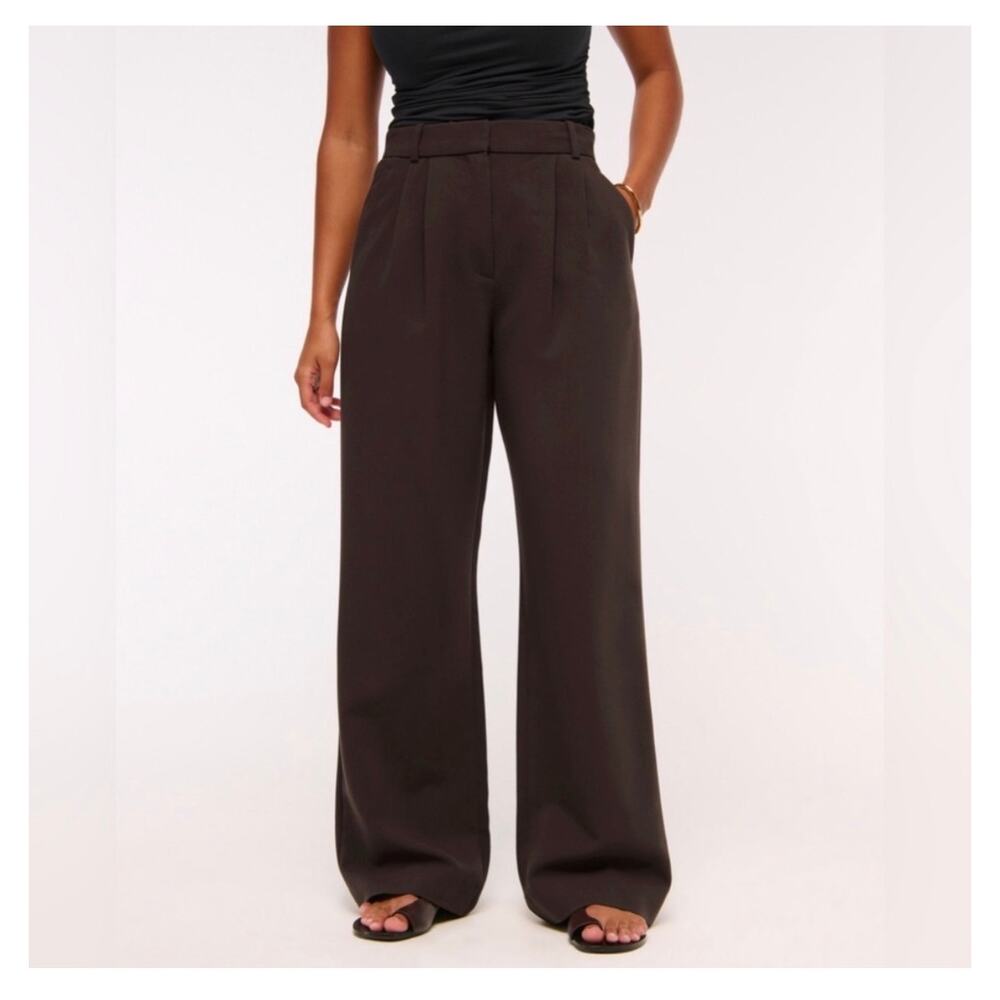 A&F Curve Love Sloane Tailored Wide Leg Pants